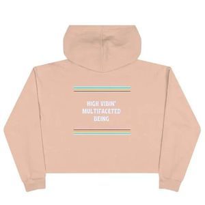 Rise Above Pale Pink Crop Hoodie - Size Large